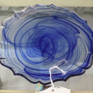 ARDACAM Cobalt Blue Scalloped Salad Plates - S/4